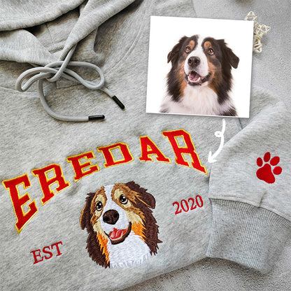 50%off⭐️Custom Embroidered Hoodie/Sweatshirt With Pet Portrait