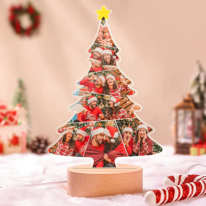 Custom Christmas Tree Shape Photo Collage Lamp with Photos 🎄