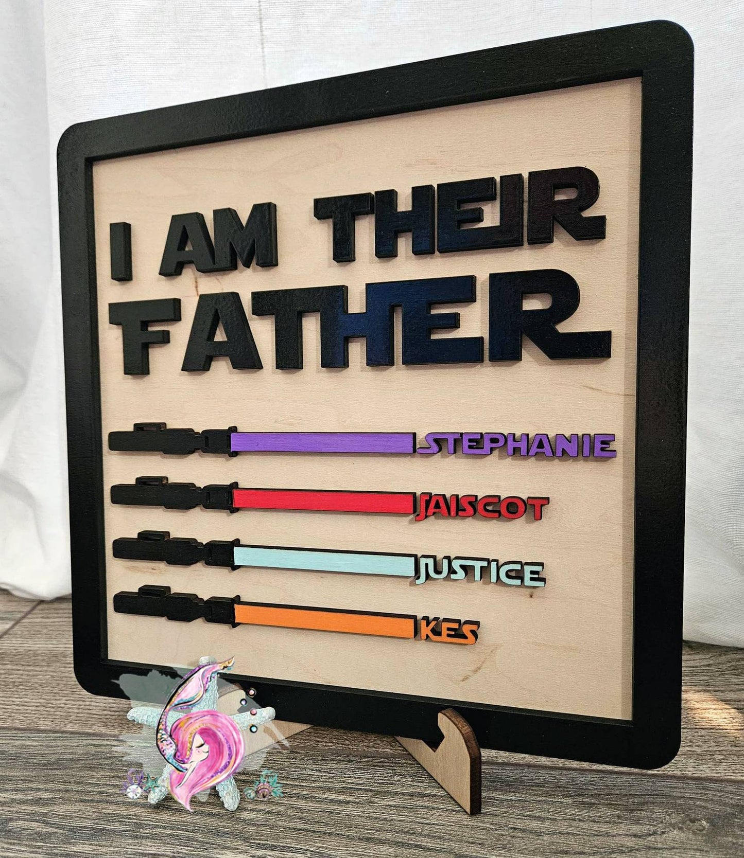 I Am Their Father Engraved Wooden Sign Father's Day Gift