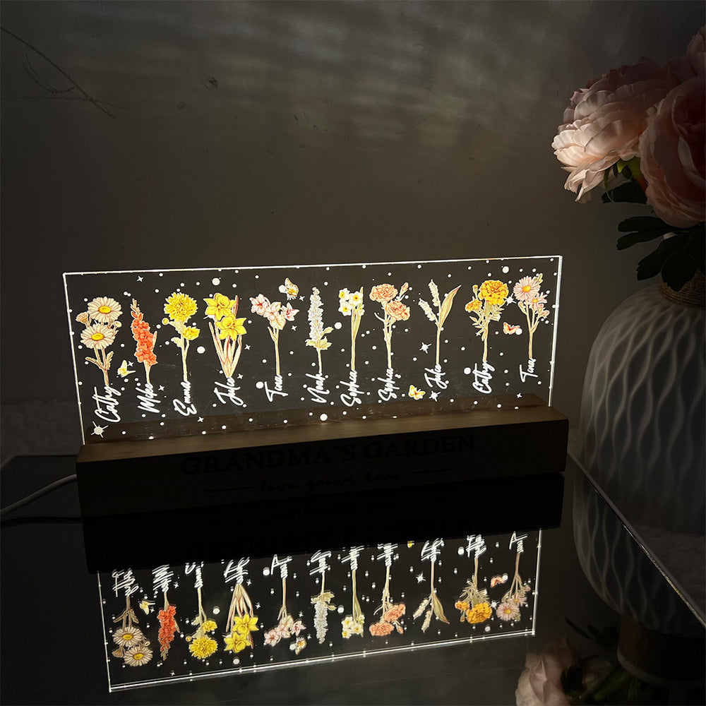 50%OFF Birth Month Flower Personalized LED Night Light