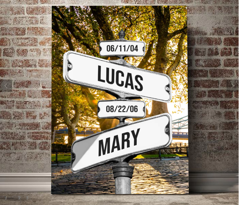 Personalized Canvas "Vintage Street Sign for Family"