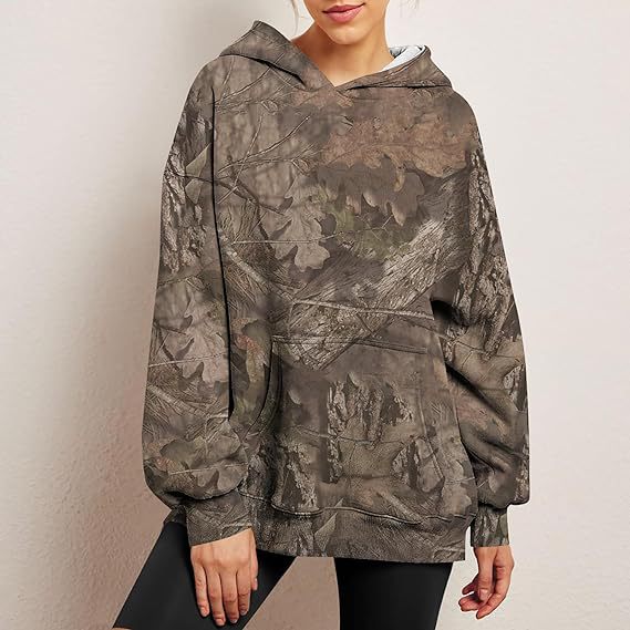 Unisex Oversized camouflage maple leaves Hoodie (Buy 2 Free Shipping)