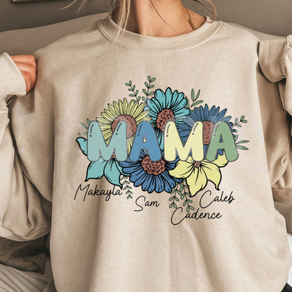 Custom Printing Flowers MAMA T-shirt / Crewneck / Hoodie