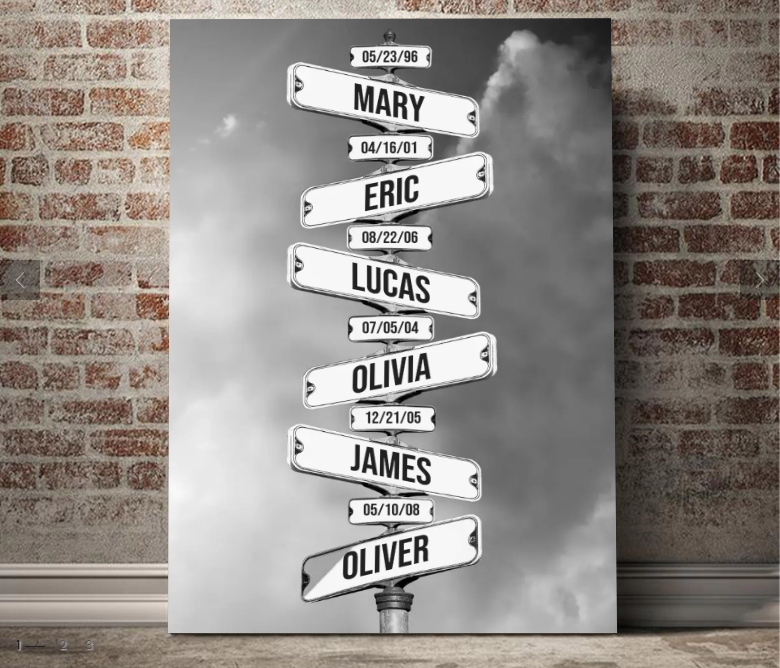 Personalized Canvas "Vintage Street Sign for Family"