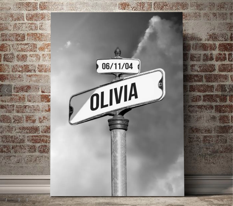 Personalized Canvas "Vintage Street Sign for Family"