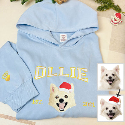 50%off⭐️Custom Christmas Embroidered Hoodie/Sweatshirt With Pet Portrait