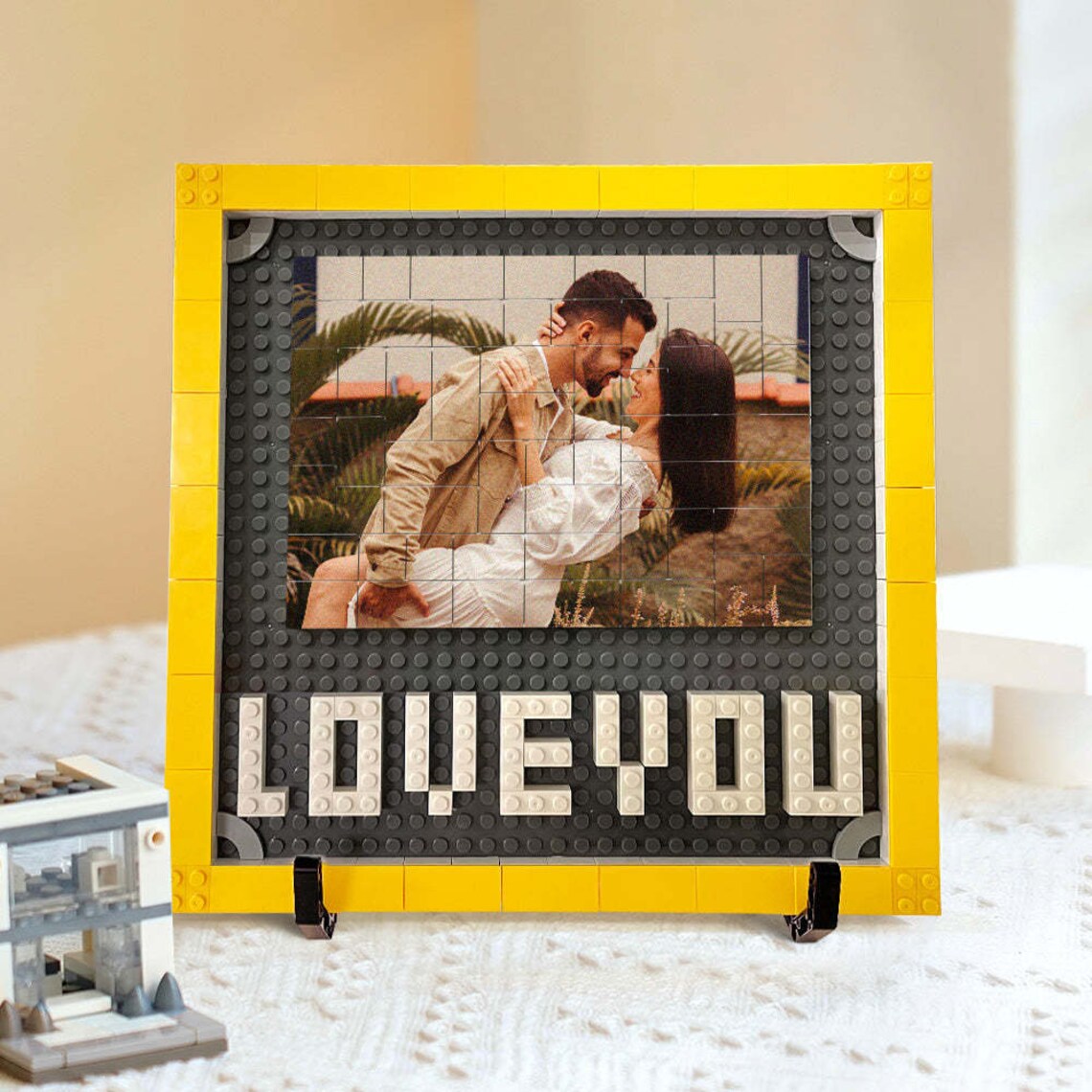 Custom Building Brick Photo Block Personalised I Love You Brick Puzzles Gifts