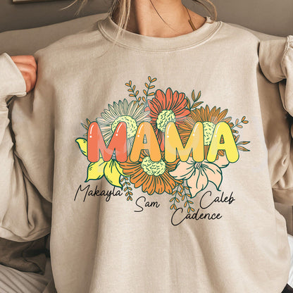 Custom Printing Flowers MAMA T-shirt / Crewneck / Hoodie