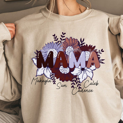 Custom Printing Flowers MAMA T-shirt / Crewneck / Hoodie