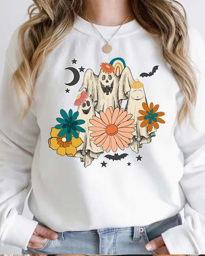 Vintage Floral Ghost – Halloween Sweatshirt