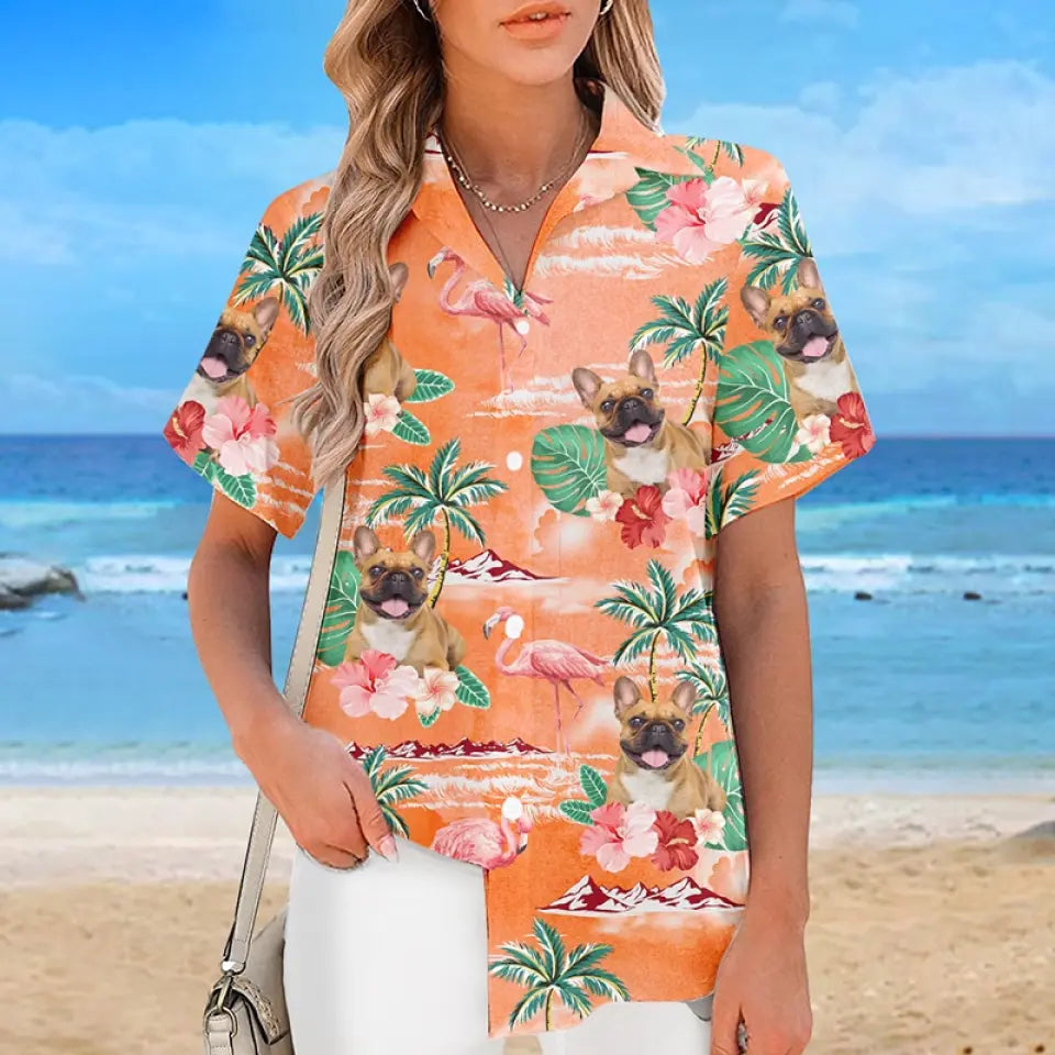 Custom Photo I'm Ready To Go To The Beach - Dog & Cat Personalized Custom Unisex Tropical Hawaiian Aloha Shirt