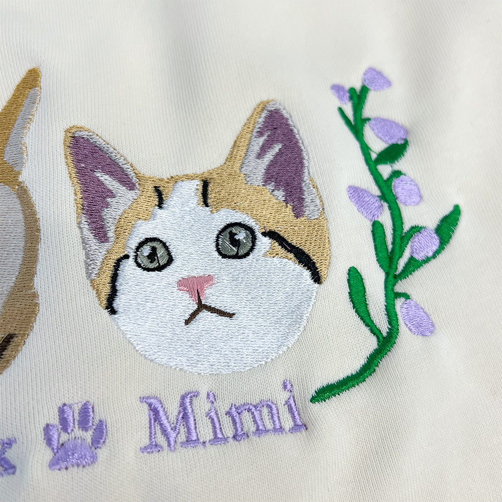 50%off⭐️Custom Embroidered Hoodie/Sweatshirt With Pet Portrait  Flower