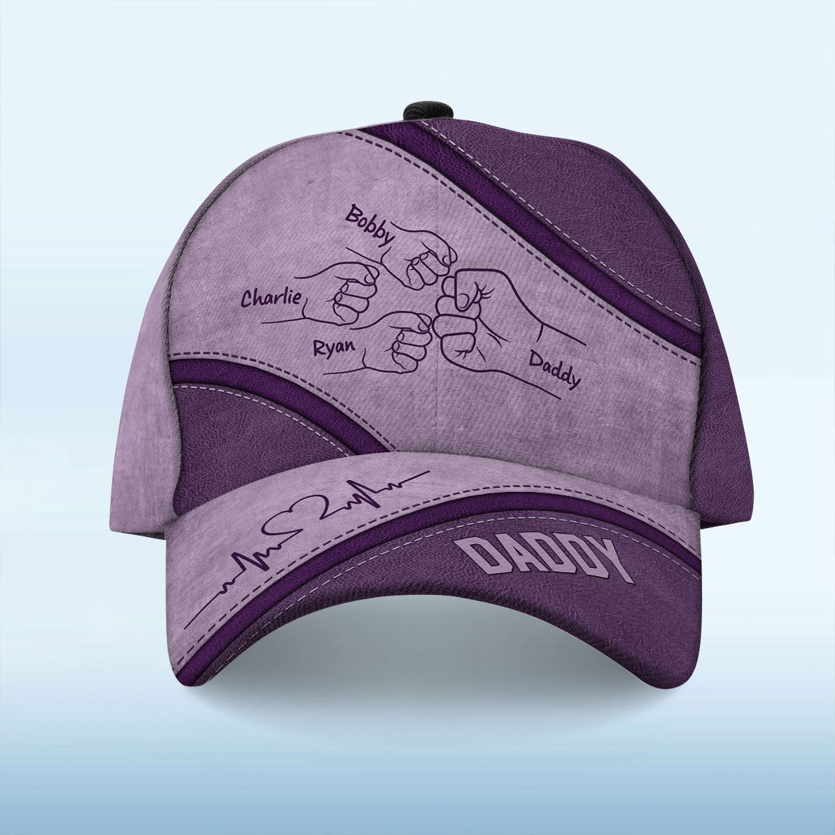 Daddy's Team Fist Bump Personalized Classic Cap, Father's Day Gift For Dad, For Grandpa, For Husband