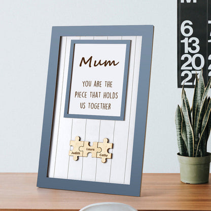 Handmade Personalized Wood Mom Puzzle Sign