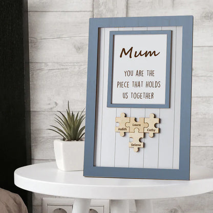 Handmade Personalized Wood Mom Puzzle Sign