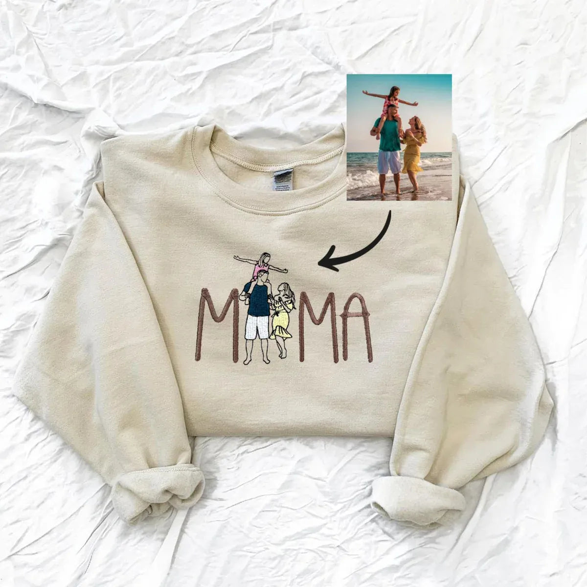 50% OFF⭐️Custom Mama Embroidered Sweatshirt With Your Photo