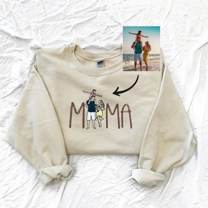 50% OFF⭐️Custom Mama Embroidered Sweatshirt With Your Photo