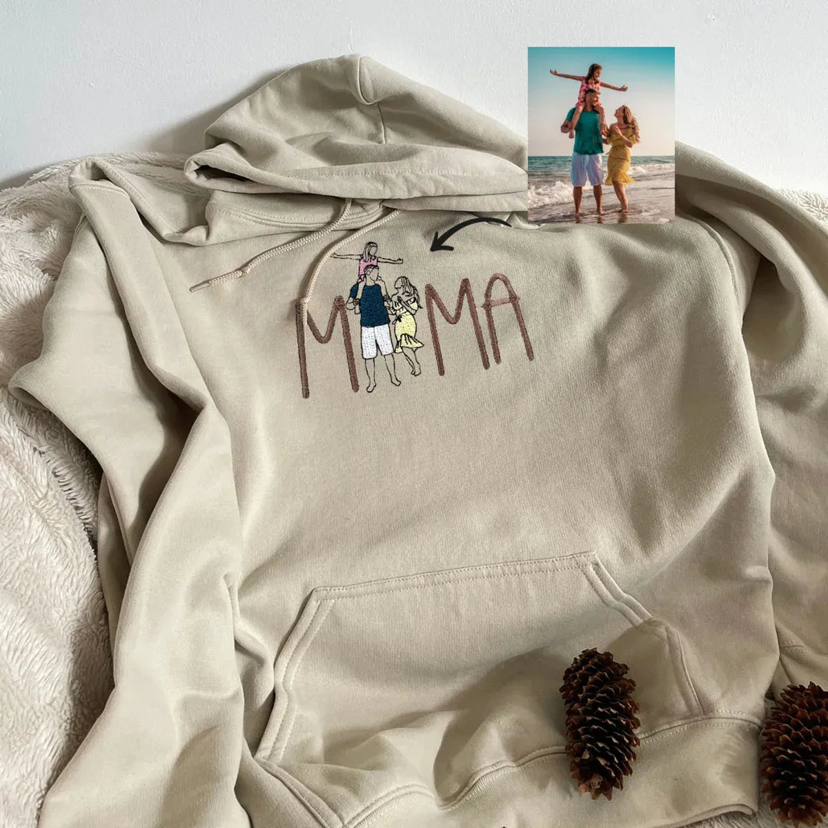 50% OFF⭐️Custom Mama Embroidered Sweatshirt With Your Photo