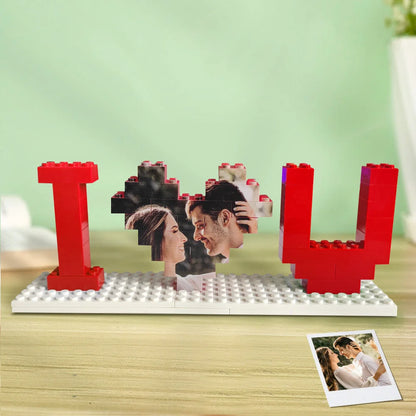 Custom Building Brick Photo Block Personalised I Love You Brick Puzzles Gifts