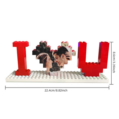 Custom Building Brick Photo Block Personalised I Love You Brick Puzzles Gifts