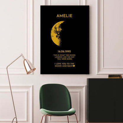 Custom Art Frame/ REAL MOON PHASE - For Mother's Day Gift