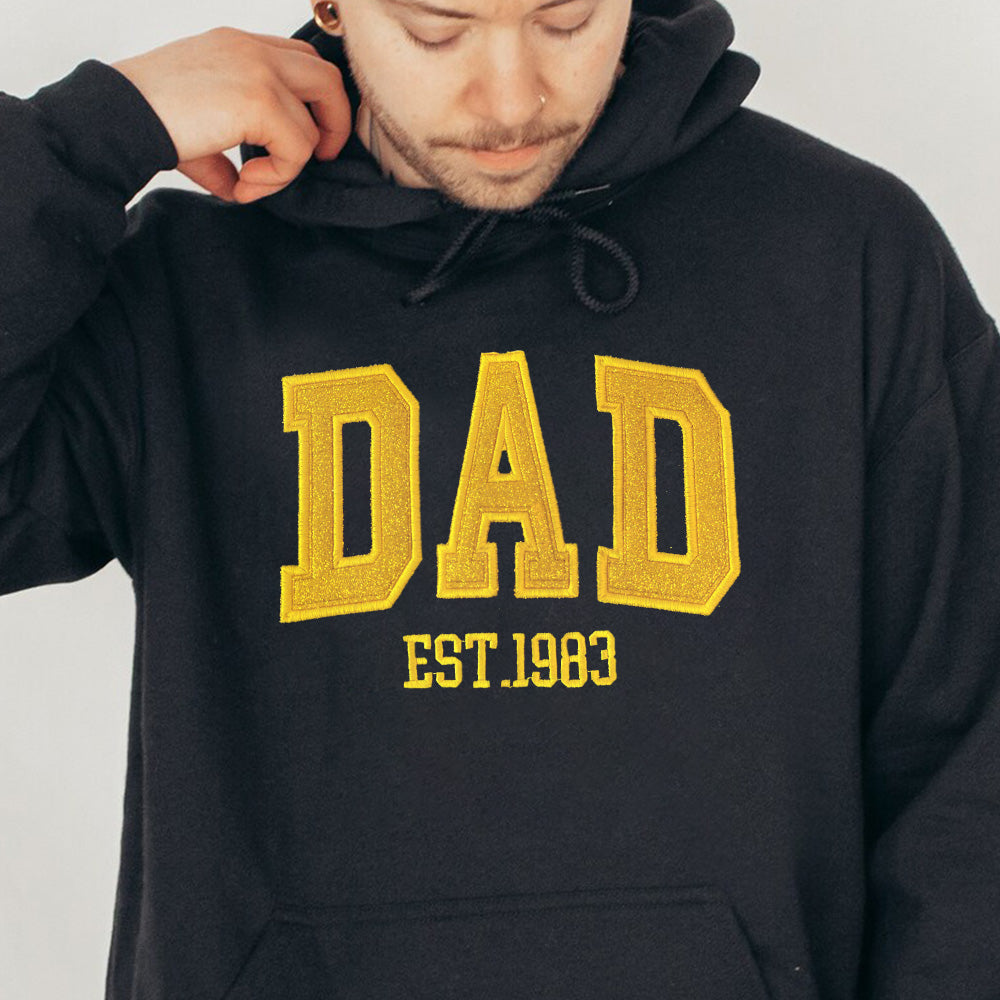 Custom Embroidered Sweatshirt with your child's name and heart on the sleeve as a Father's Day gift