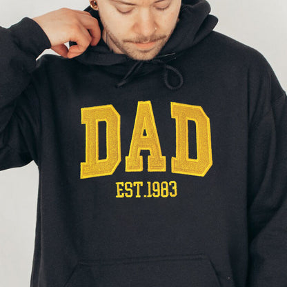 Custom Embroidered Sweatshirt with your child's name and heart on the sleeve as a Father's Day gift