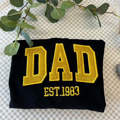 Custom Embroidered Sweatshirt with your child's name and heart on the sleeve as a Father's Day gift