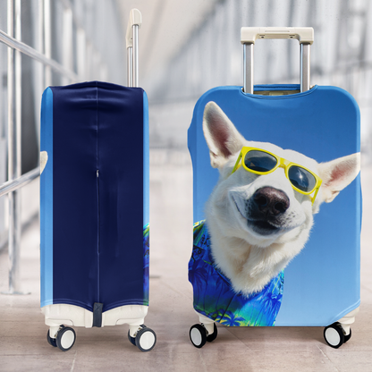 Custom Funny Photo For Friends Family Vacation Traveling - Personalized Photo Luggage Cover