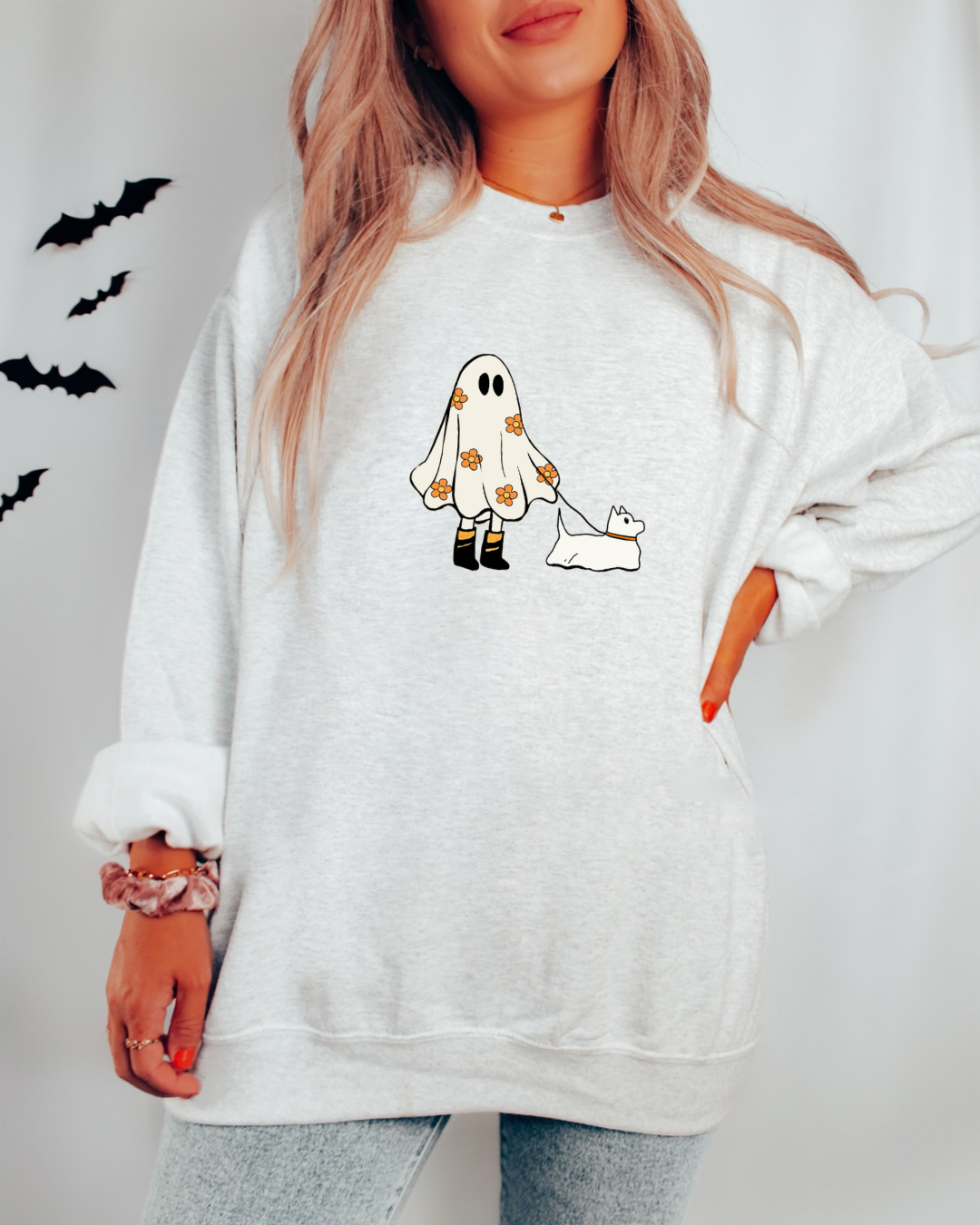 Ghost Walking Dog Crewneck