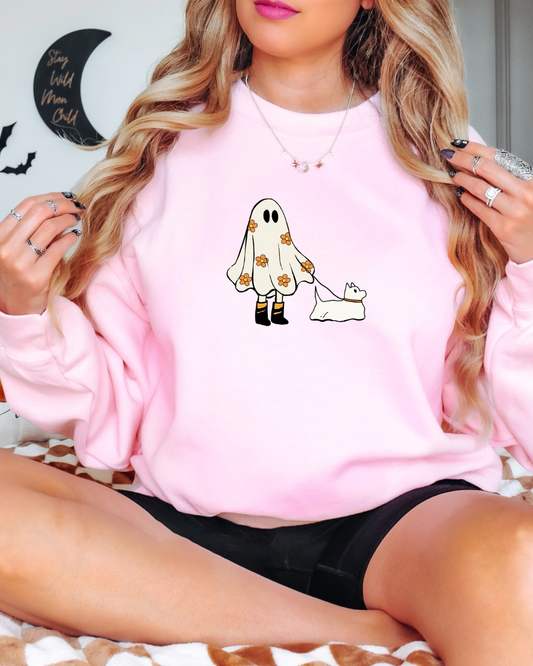 Ghost Walking Dog Crewneck