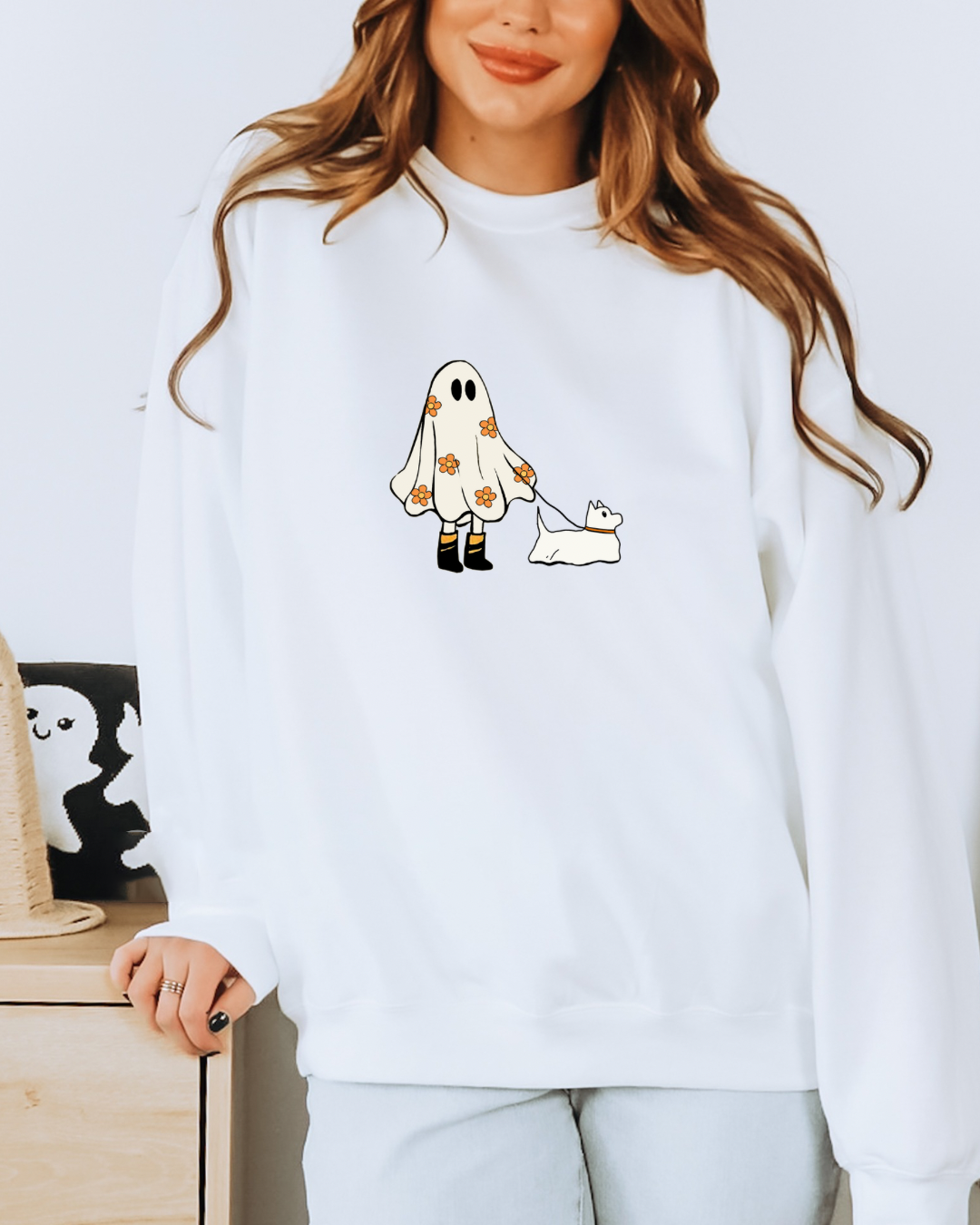 Ghost Walking Dog Crewneck