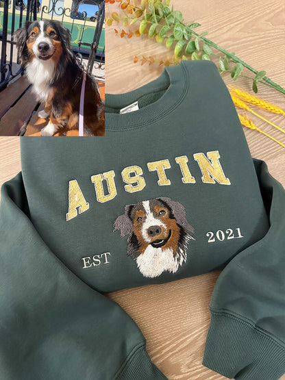 Personalized Pet Portrait Embroidered Sweatshirts