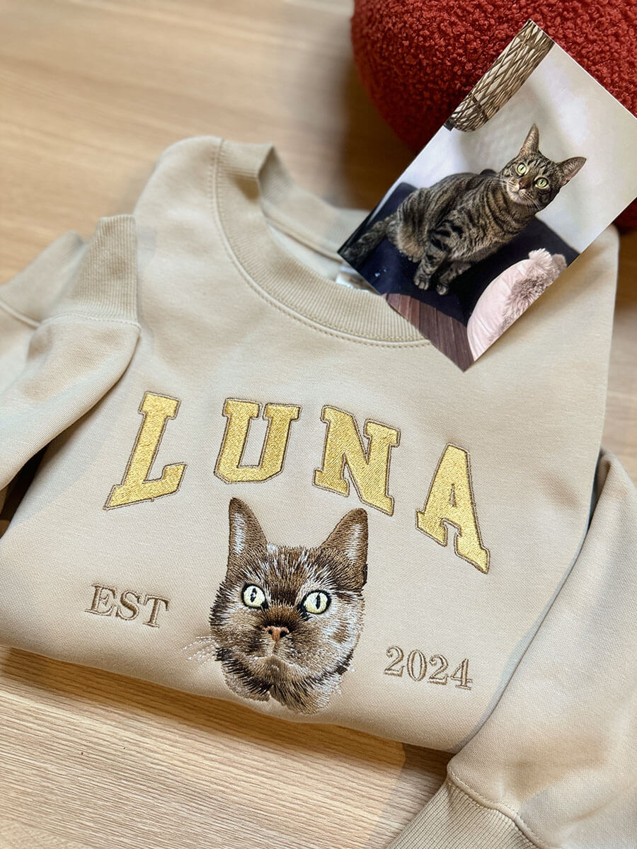 Personalized Pet Portrait Embroidered Sweatshirts