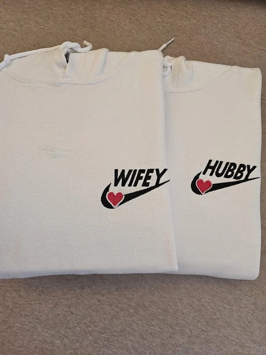 Custom Couple embroidered matching crewneck/ Hoodie