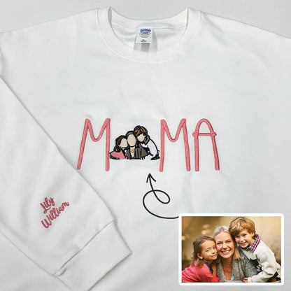 50% OFF⭐️Custom Mama Embroidered Sweatshirt With Your Photo