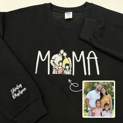 50% OFF⭐️Custom Mama Embroidered Sweatshirt With Your Photo