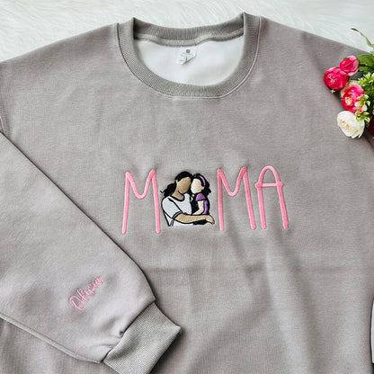 50% OFF⭐️Custom Mama Embroidered Sweatshirt With Your Photo