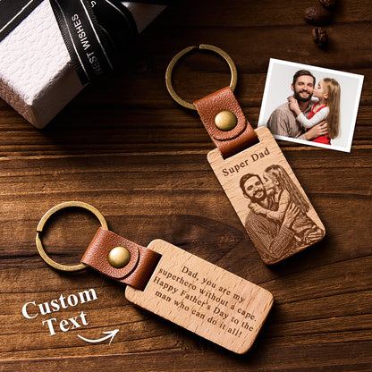 Personalized Custom Photo Wooden Keychain