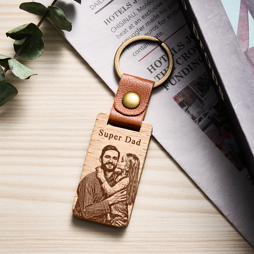 Personalized Custom Photo Wooden Keychain