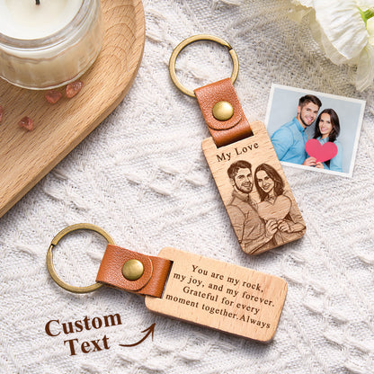 Personalized Custom Photo Wooden Keychain