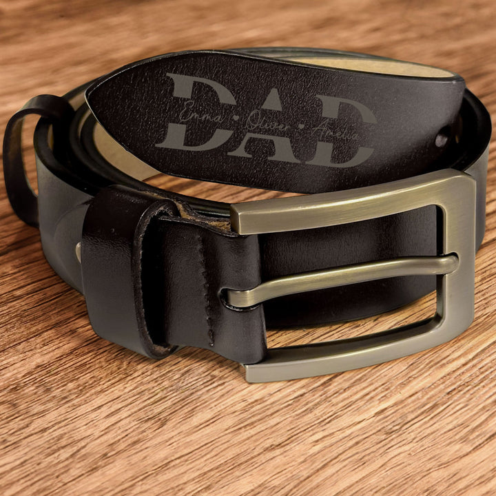 Personalized Engraved Leather Belt - We Love You For Dad