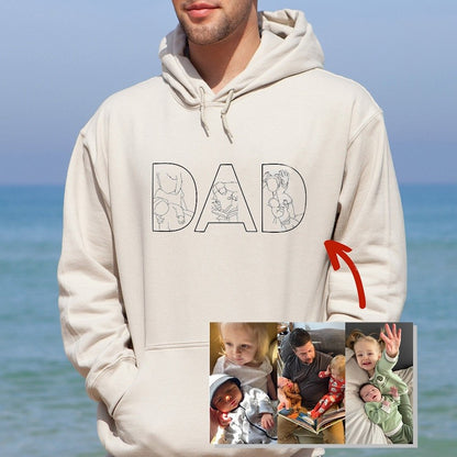 Custom Dad Embroidered Sweatshirt with Kids Names Sleeve