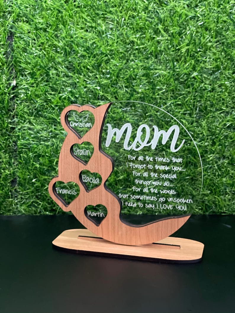 Mother's Day Personalized Cherrywood - Acrylic - Birch wood Plaque