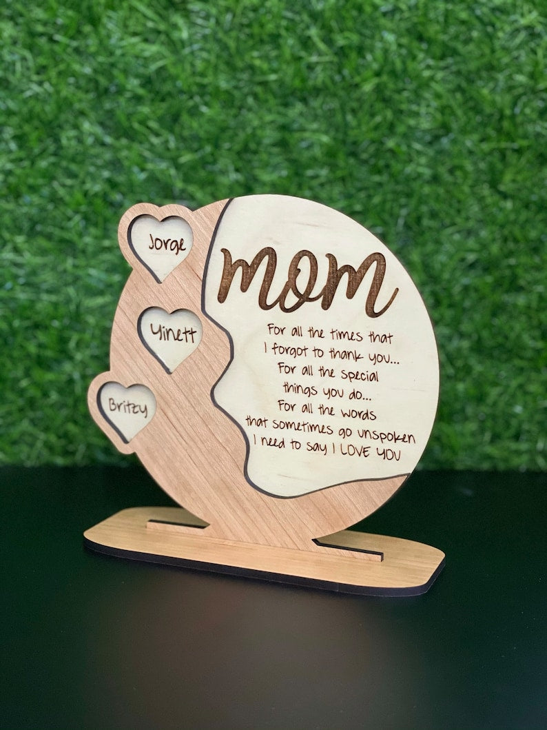 Mother's Day Personalized Cherrywood - Acrylic - Birch wood Plaque