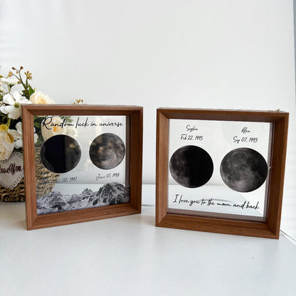 50%OFF🌔Random luck in universe Custom Moon Phases Print LED Light Frame