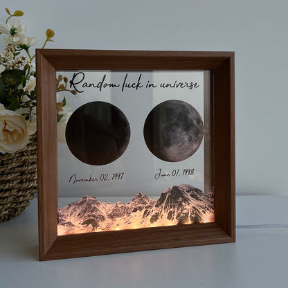 50%OFF🌔Random luck in universe Custom Moon Phases Print LED Light Frame