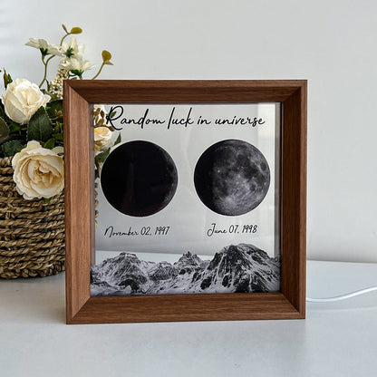 50%OFF🌔Random luck in universe Custom Moon Phases Print LED Light Frame