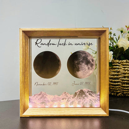 50%OFF🌔Random luck in universe Custom Moon Phases Print LED Light Frame