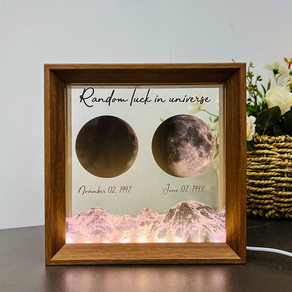 50%OFF🌔Random luck in universe Custom Moon Phases Print LED Light Frame